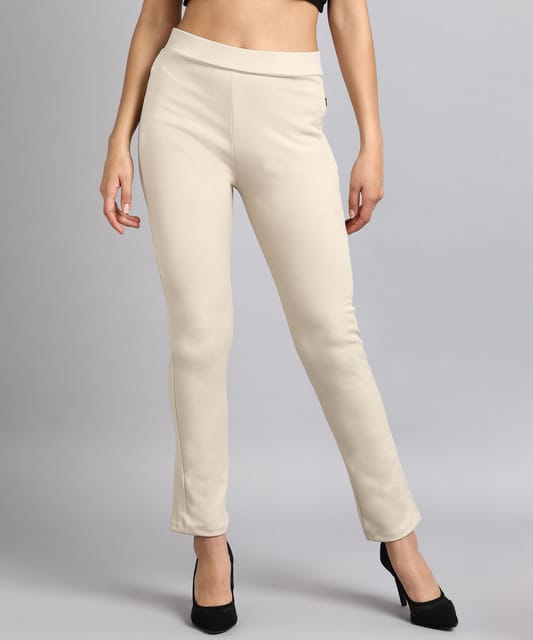 White cigarette pencil pants & trousers for women casual and office wear.