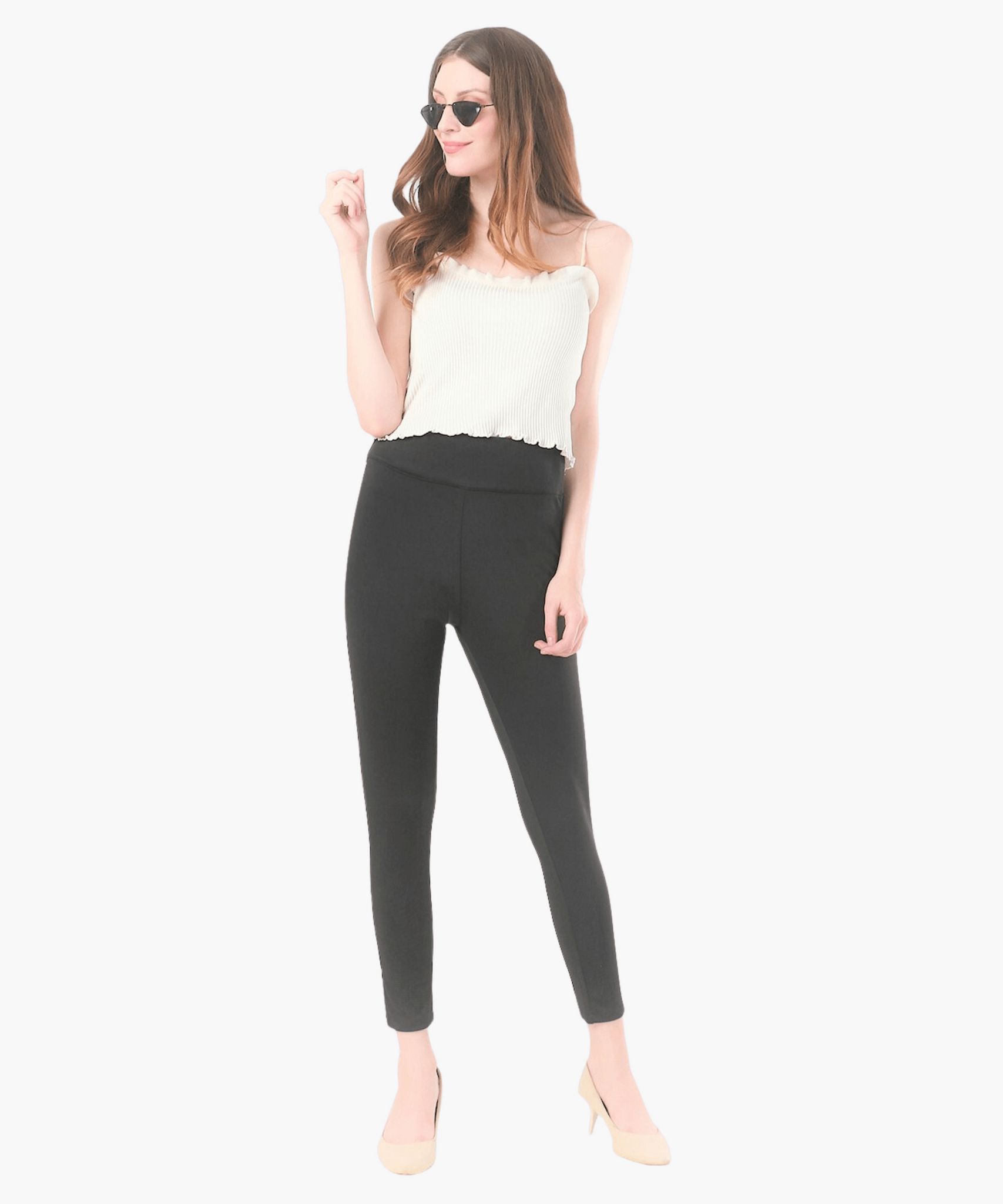 Buy Dollar Missy Women Cream Coloured Solid Classic Straight Fit Cigarette  Trousers - Trousers for Women 7831665 | Myntra