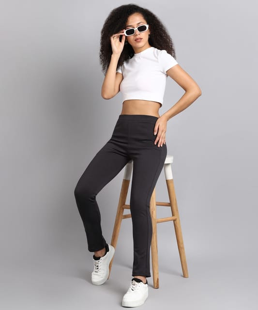 Buy online Green Solid Cigarette Pants Trouser from bottom wear for Women  by De Moza for ₹700 at 30% off | 2024 Limeroad.com