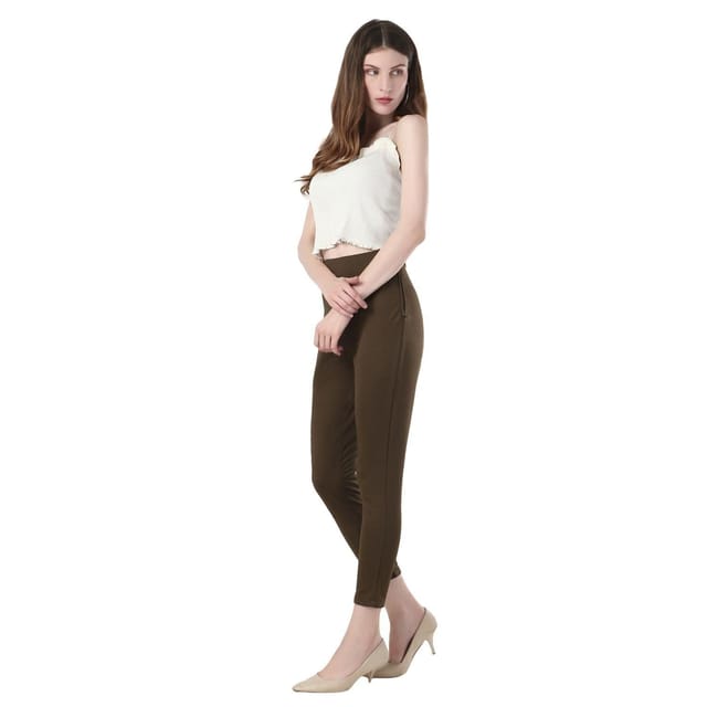 Glossia Fashion Green Mist Casual Flared Parallel Cargo Trousers for Women  - 82699