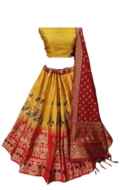 Buy Mustard Georgette Lehenga Choli Online