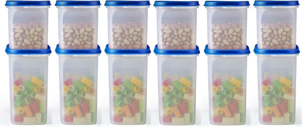 Plastic Multicolor Grocery Container (Pack Of 12)