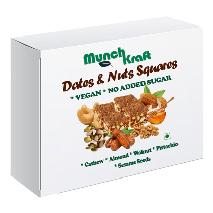 Dates & Nuts Squares | 250 g Vegan Dry Fruits Squares | All Natural | No Added Sugar | No Preservatives | Healthy Snack