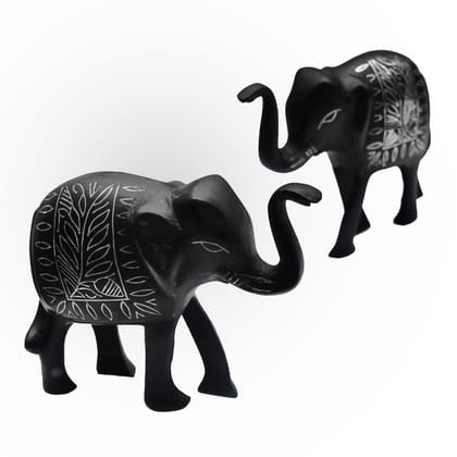 Bidri Work Elephant Pair Two Piecee Set 1 (1TMTDCOKA08477)