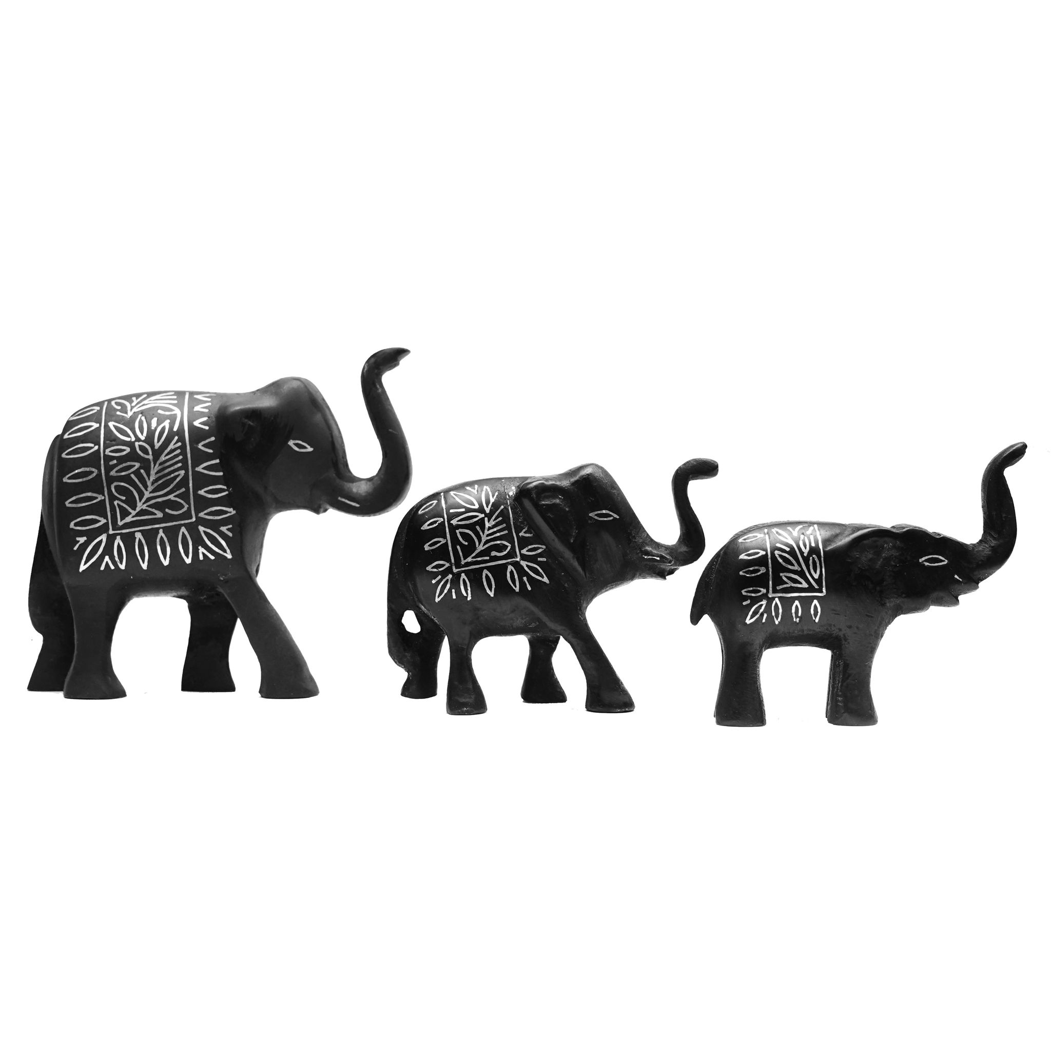 Bidri Work Elephant Family Three Pair 3 (1TMTDCOKA08509)