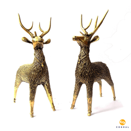 Deer pair | Tribal Handicraft | Home décor | Bastar Art | Coshal Art | Dhokra Art | ADH01004