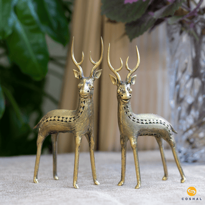 Standing deer | Dhokra Brass Decor | Best for table tops | Coshal | CD02