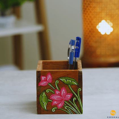 Penstand | Pattachitra Pink-Green | Best for table decor | Coshal | OD17