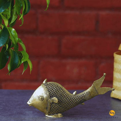 Antique Brass Fish | Best for table decor |  Bastar Dhokra Art | Room Decor | Coshal | CD53