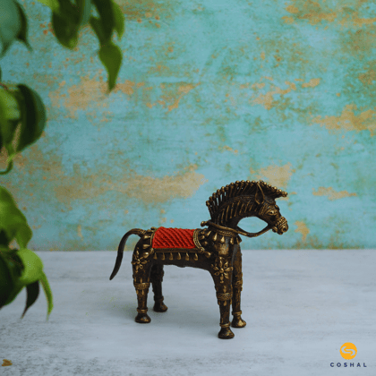 Brass Horse Statue | Table Decor | Coshal | Bastar Dhokra Art | Room Decor | CD78