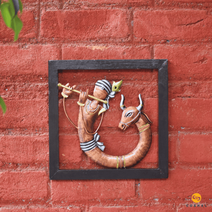 Lord Krishna Wall Frame | Wrought Iron Decor | WD2