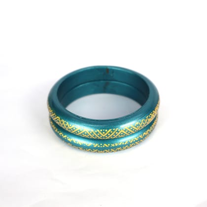 FHS Royal Style Rajasthani Lac Bangles- Blue   Colour for Girls & Womens