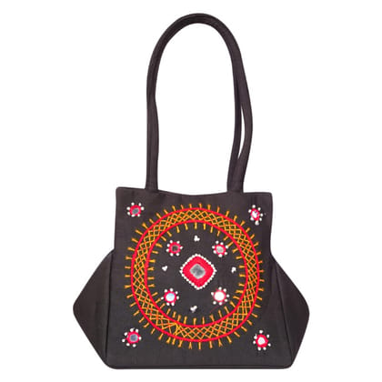 Banjara Hand Stitched Samosa Small Bag For Multipurpose Use Black Color