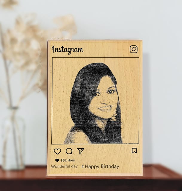 Happy Birthday Wooden Slice Engraved Photo Frame (5 to 8 Inches) - My  Loving Crafts