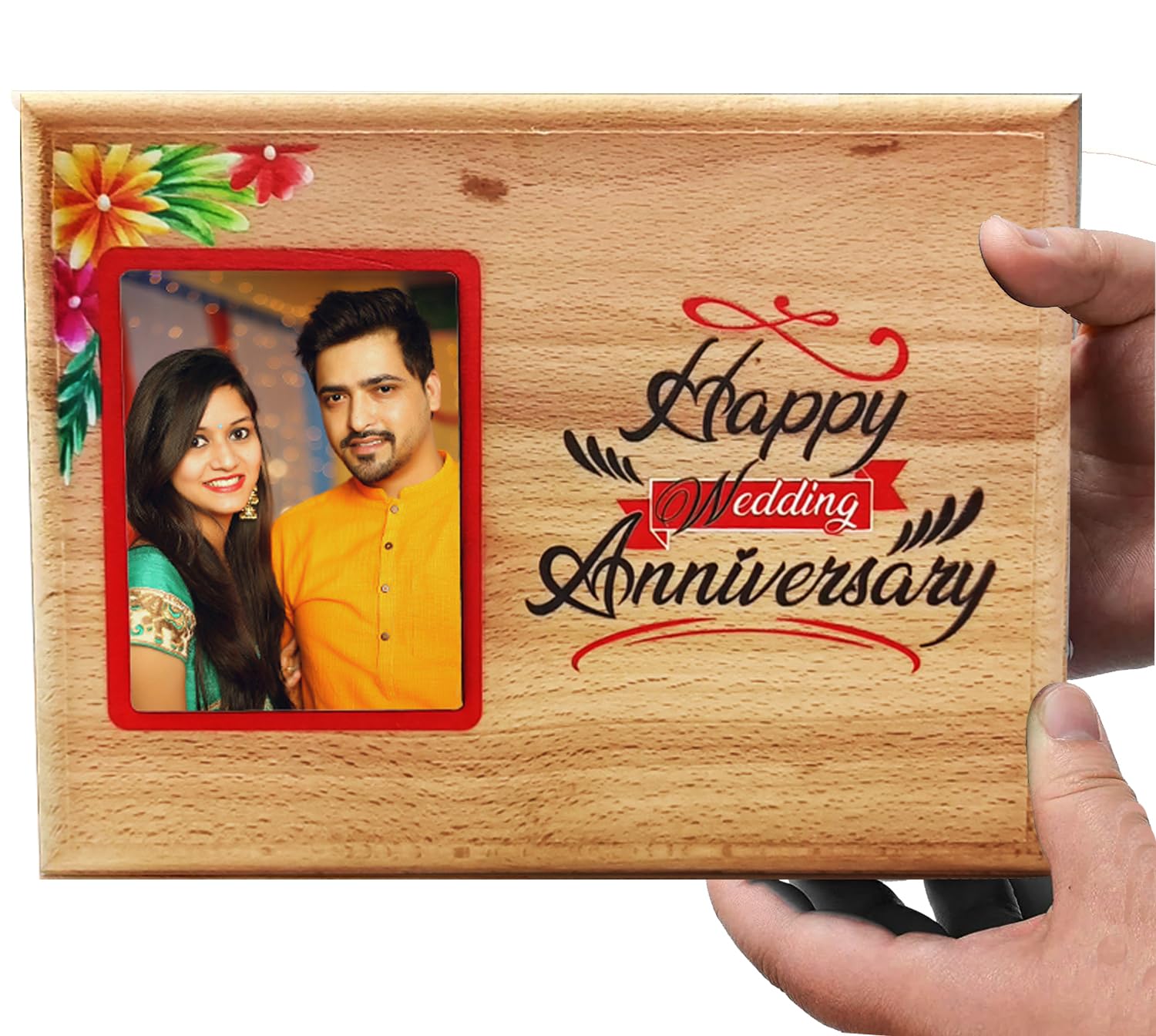 Achchha Gift Personalized Wooden Photo Frame Gift for Anniversary - eco friendly zero plastic gift