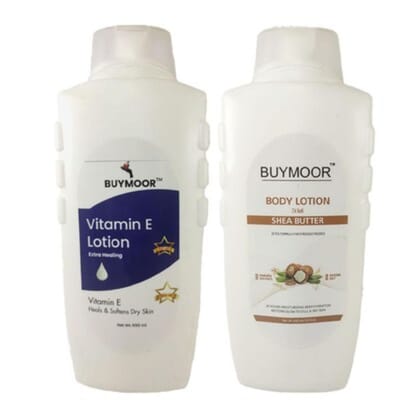 BUYMOOR Shea Butter and Vitamin E Deep Nourishing Skin Brightening Body Lotion Men & Women 1300 ML(Pack Of 2).