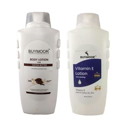 BUYMOOR Cocoa Butter & Vitamin E Deep Nourishing Skin Brightening Body Lotion Men & Women 1300 ML(Pack Of 2).