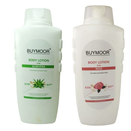 BUYMOOR Aleovera & Rose Deep Nourishing Skin Brightening Body Lotion Men & Women 1300 ML(Pack Of 2).