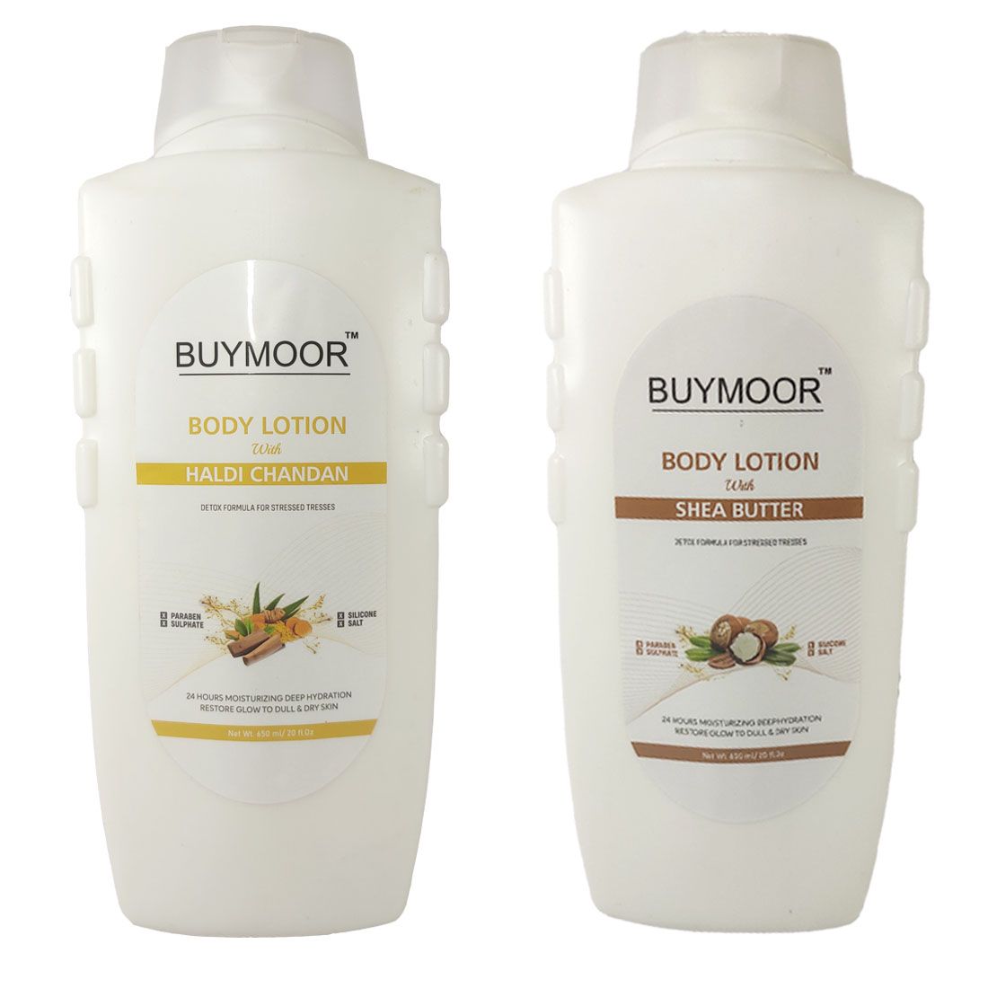 BUYMOOR Haldi Chandan & Shea Butter Deep Nourishing Skin Brightening Body Lotion Men & Women 1300 ML(Pack Of 2).