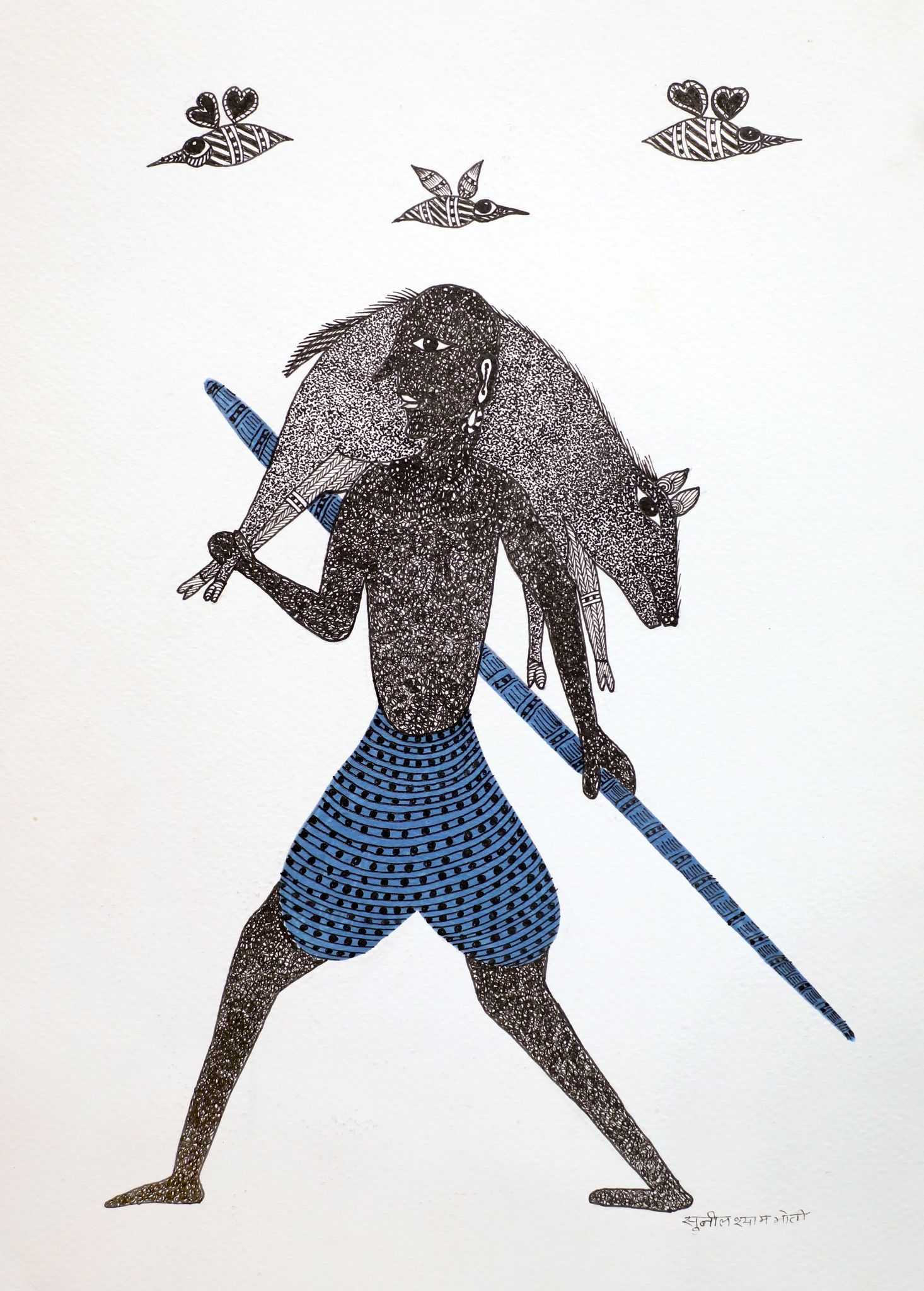 Tribes India Handmade Gond Paper Painting