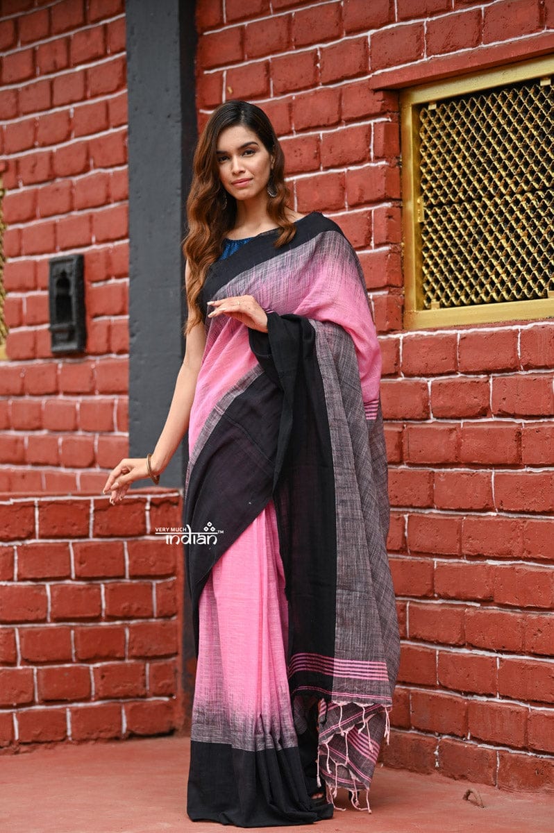 Saadgi ~Pure Cotton Handloom Sarees with Intricate Borders