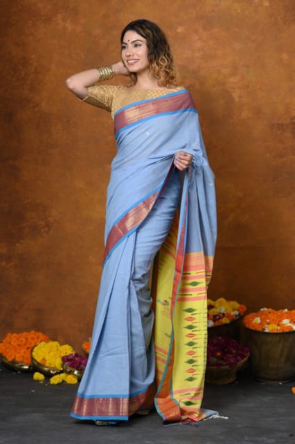 Double pallu saree outlet draping