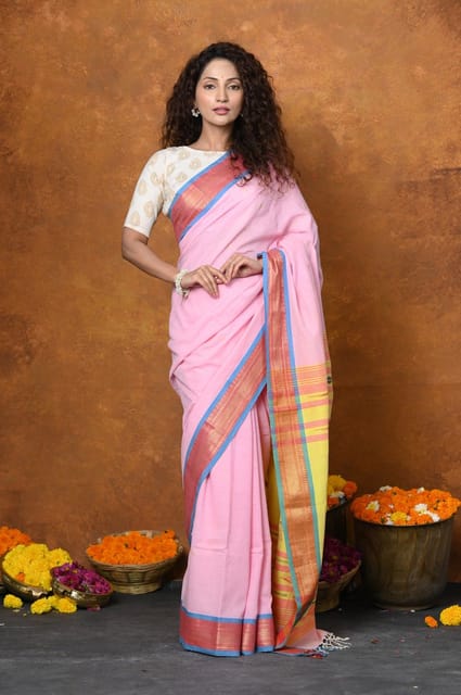 Buy Apricot Orange Paithani Saree online-Karagiri – Karagiri Global