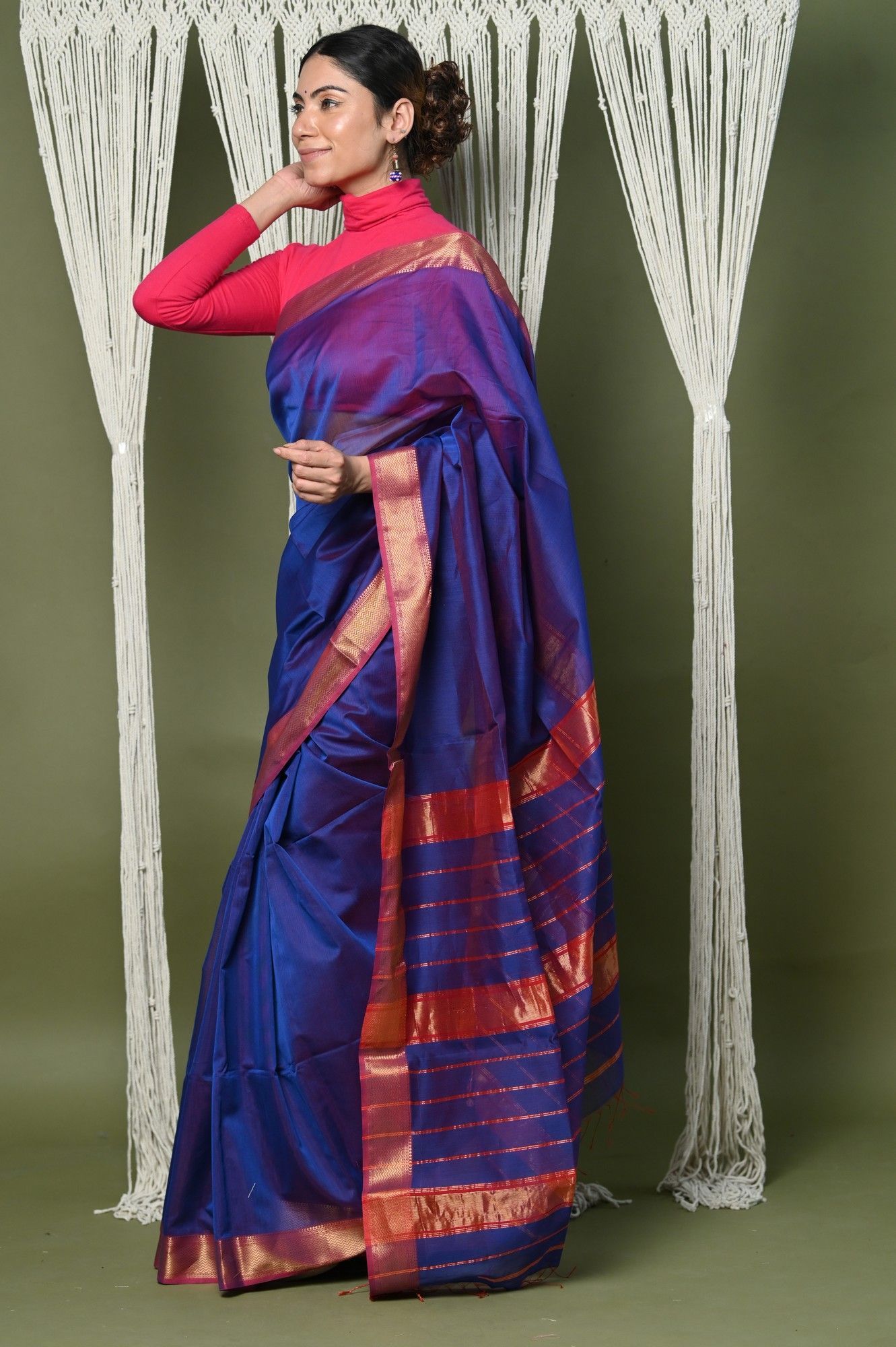 HANDLOOM MAHESHWARI SILK SAREE – fab-persona