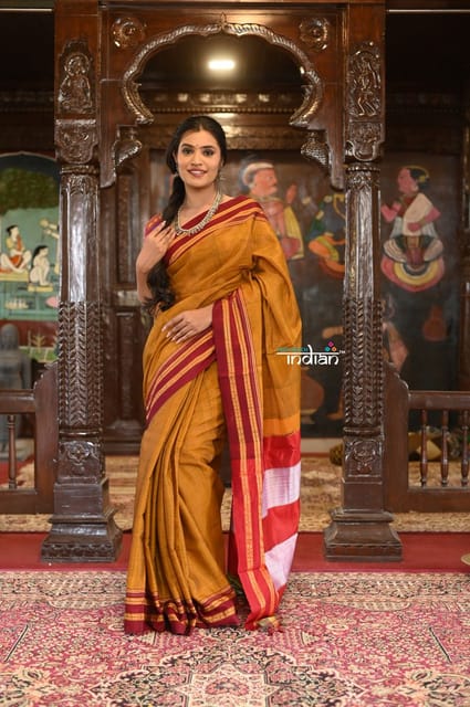 Pure Gazi Silk Dark Red Saree – Priyaz Gallery