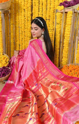 Authentic High Quality Pure Silk Paithani With Most Traditional Double Pallu