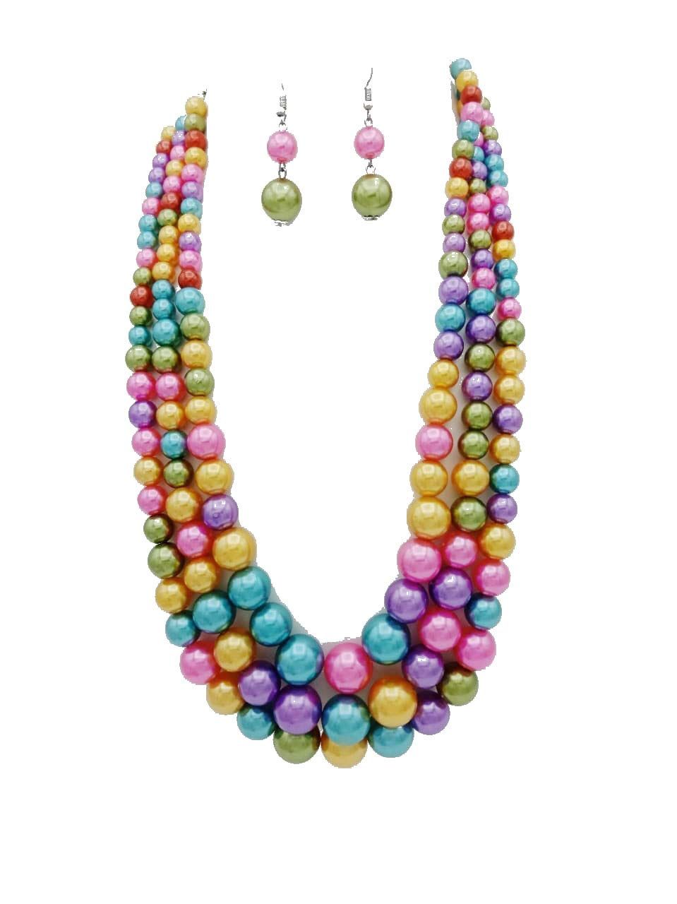 Fancy Beads Necklace Set For Women And Girls