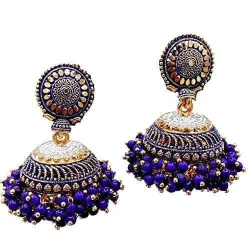 Gold Plated Meena Earring For Women