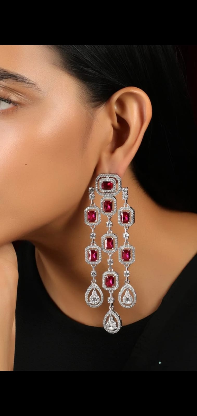 Beautiful American diamond earring set