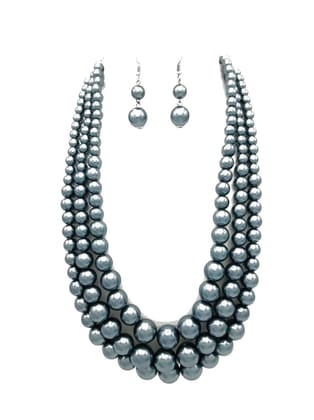 Fancy Beads Long Necklace Set for Women And Girls
