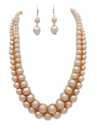 Beads Necklace Set For Women And Girls (Cream)