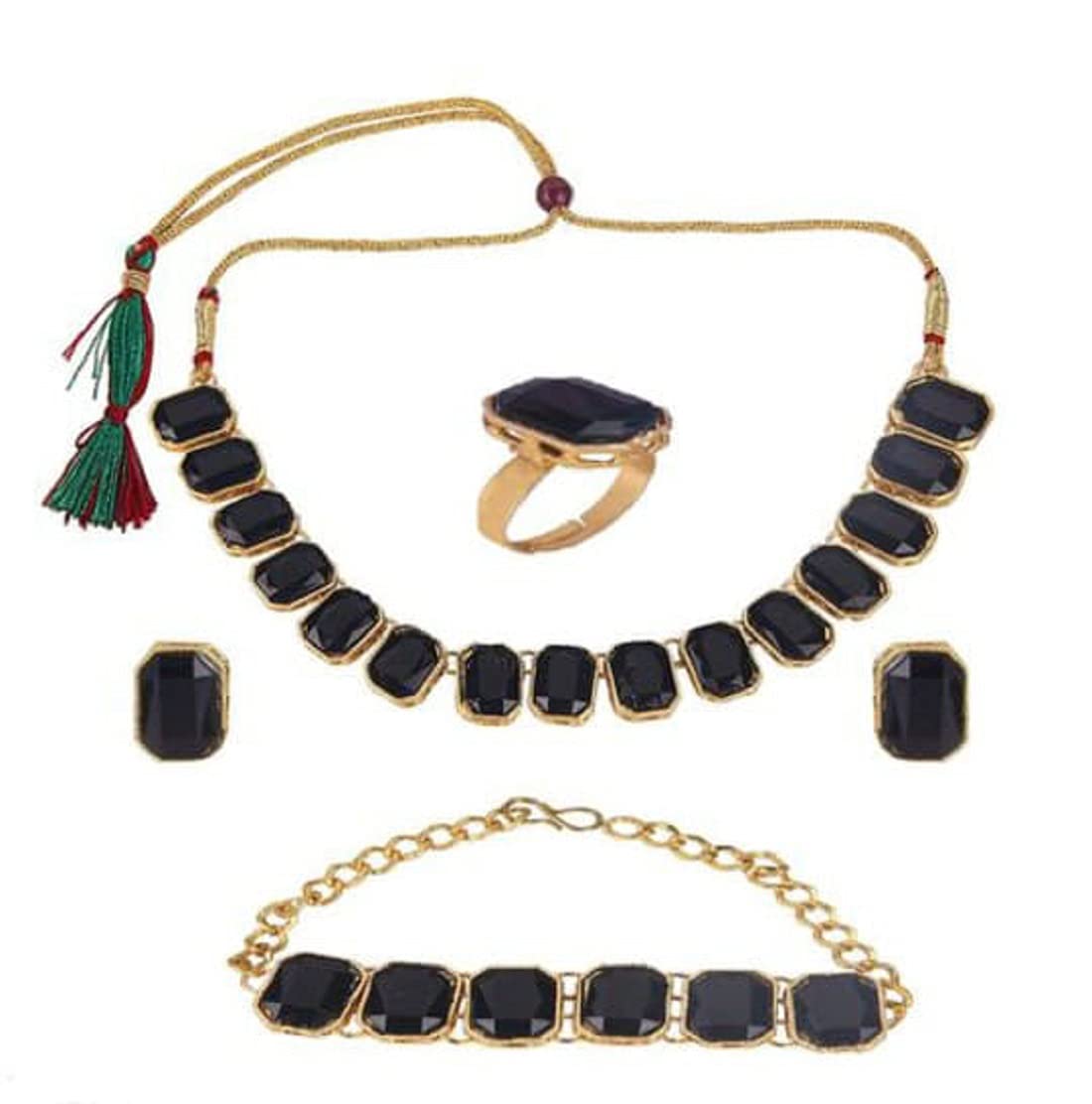 Black Square Jewellery Combo Set