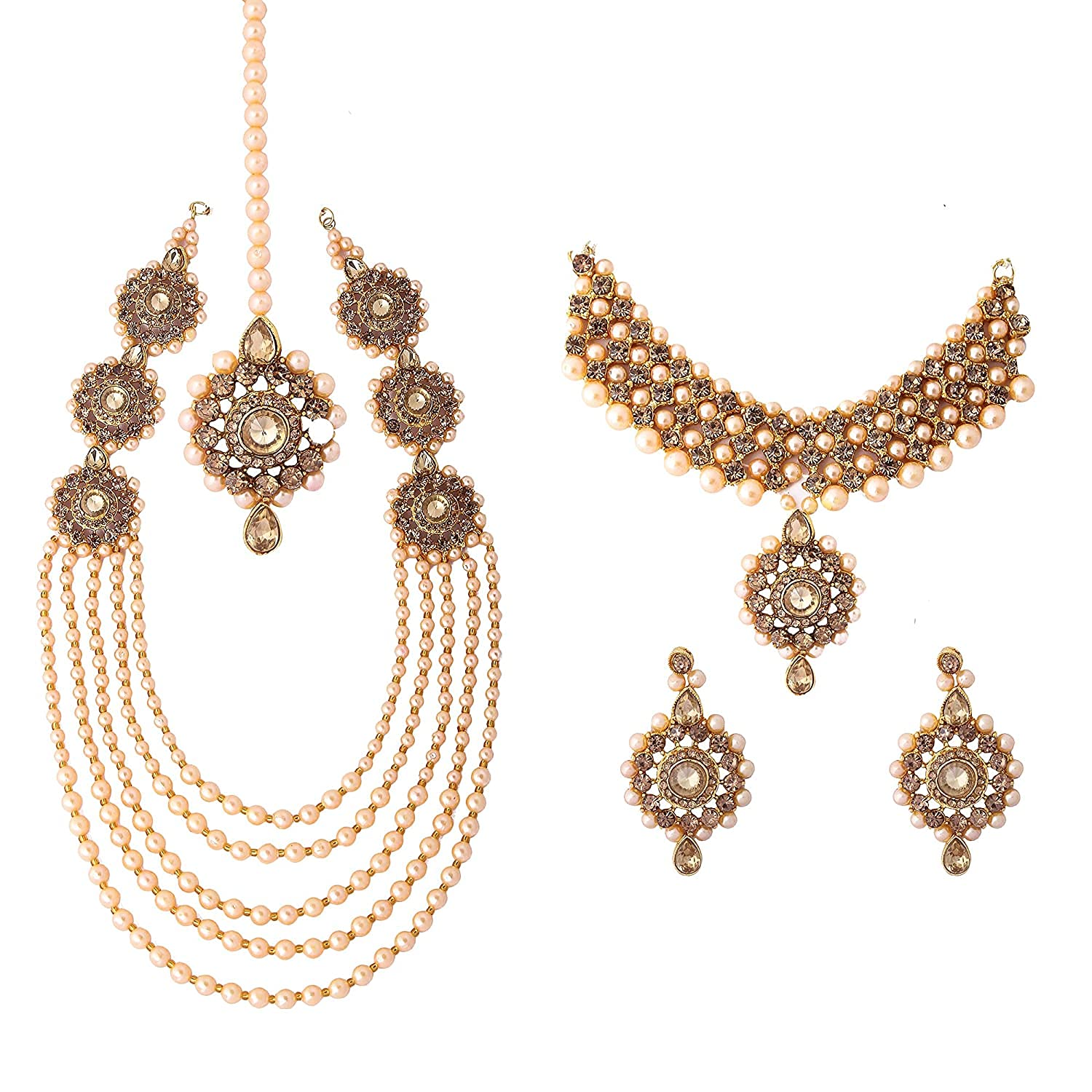 Lakshmi layered short and long haram with earrings – Daivik.in