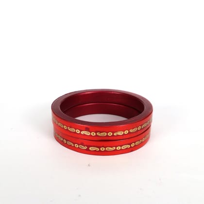 FHS Royal Style Rajasthani Lac Bangles Peach Colour for Girls & Womens- Red