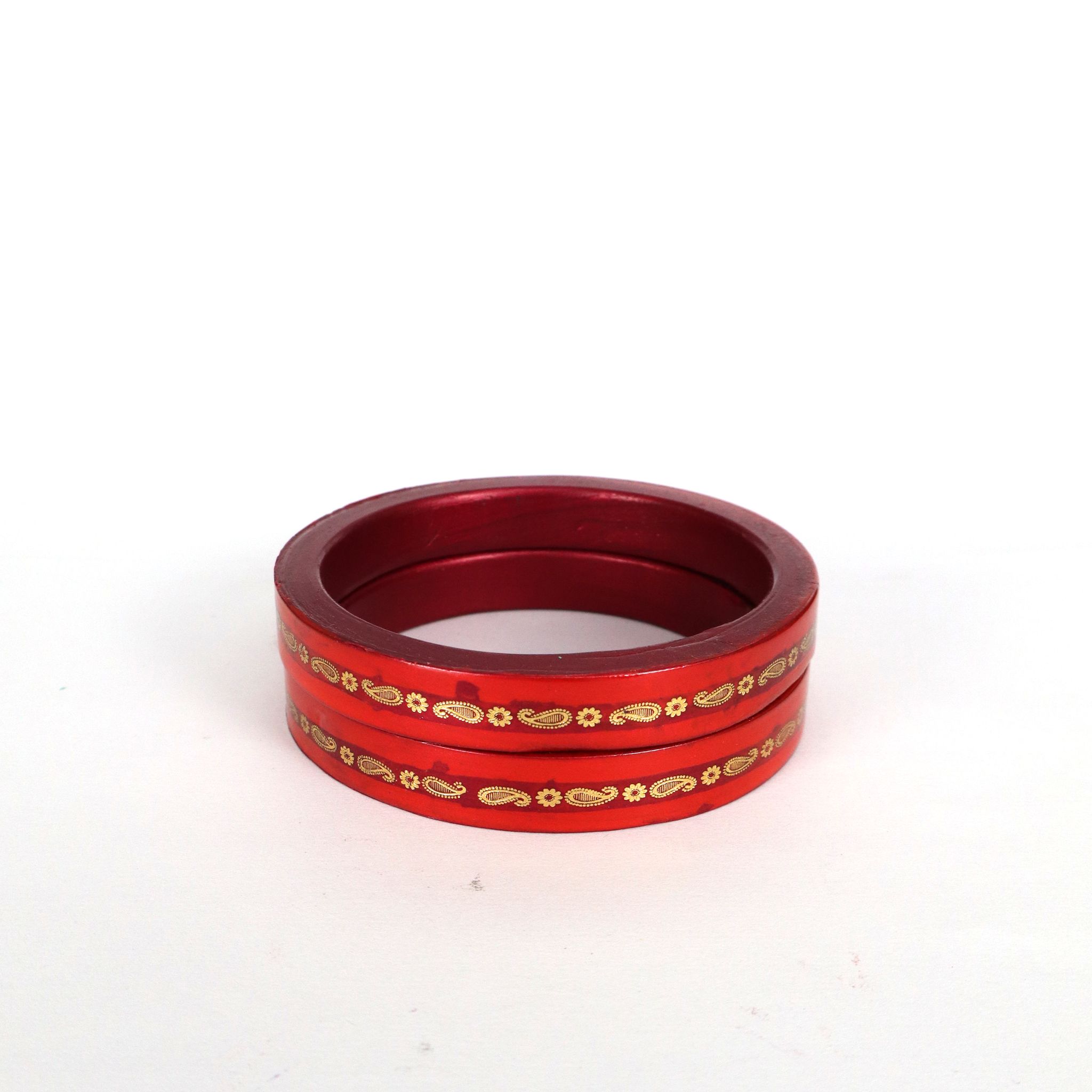 FHS Royal Style Rajasthani Lac Bangles Peach Colour for Girls & Womens- Red