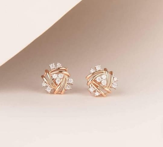 Gold plated American diamond earrings