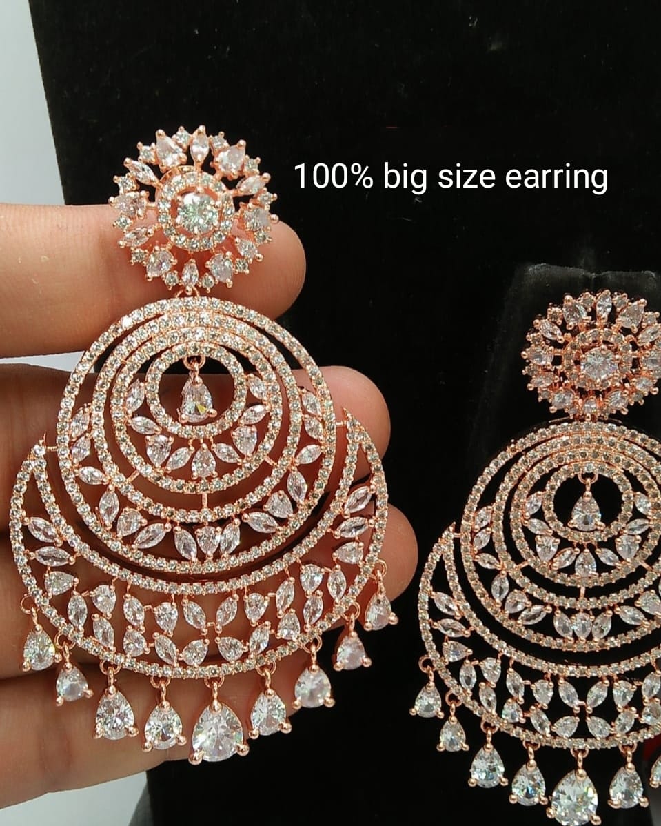 Big size chandbali Rose Gold plated women's and girls look like first choice