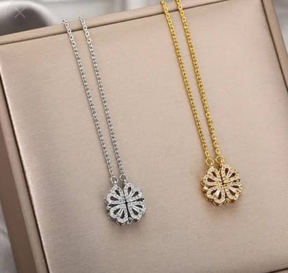 New designer American diamond imported pendant heart look 2 in 1
