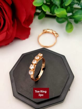 Toy rings womens and girls look like awesome rose  plated American Diamond toyrings2 in 1