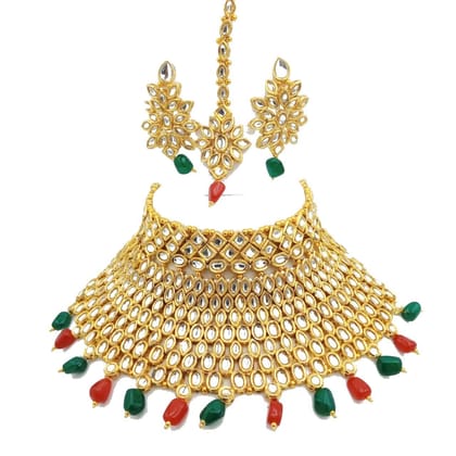 Gold Plated Kundan Necklace Set