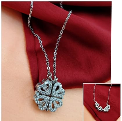 New designer American diamond imported pendant heart look womens and girls look like rich and 2 in 1