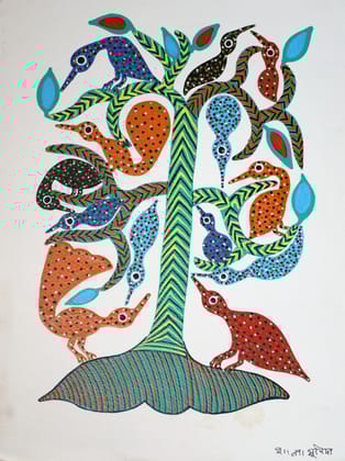 Tribes India Handmade Gond Paper Painting
