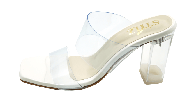 STYLZREPUBLIC Clear Top Transparent Block Heel