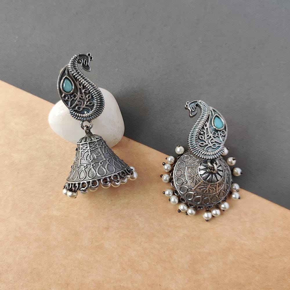 Trendy Silver Look Alike Oxidized Big Jhumka Earring For Women And Girls