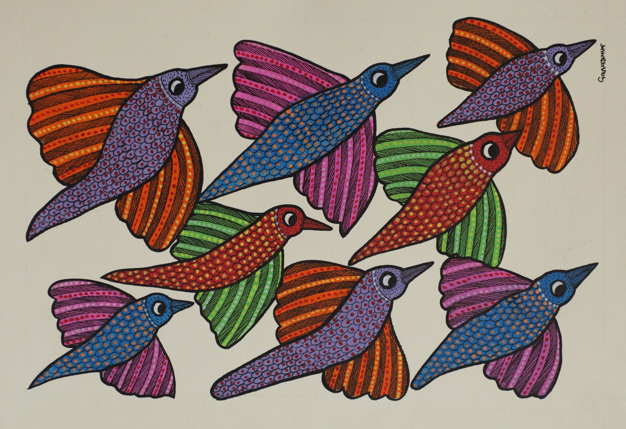 Tribes India Handmade Gond Paper Painting