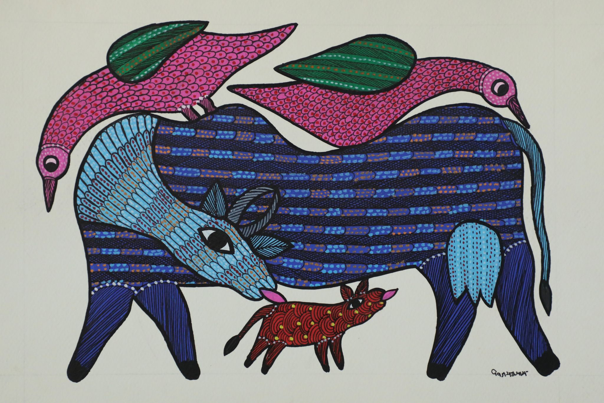 Tribes India Handmade Gond Paper Painting